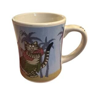 Vintage Cafe B. Kliban Hula Cat Mug Cup Ceramic Collectible Kitty Kitten Hawaii